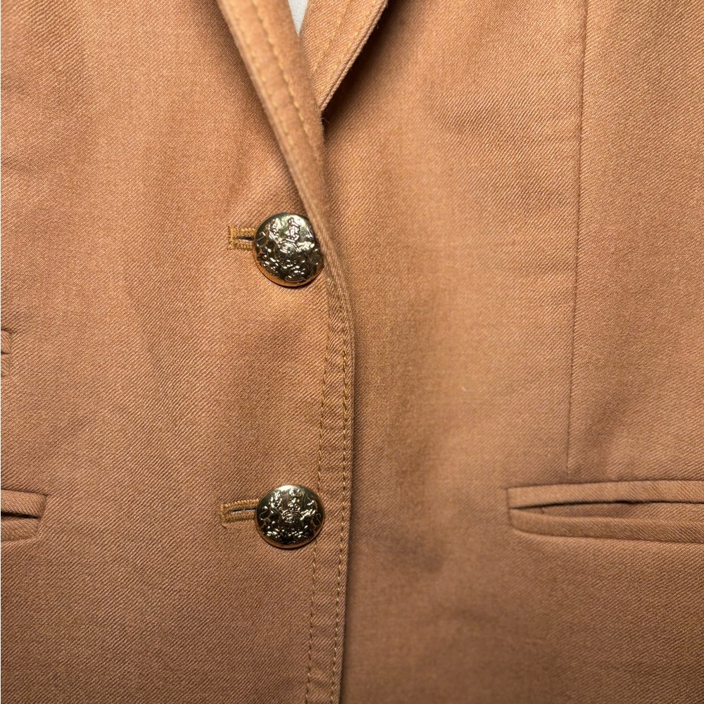J. Crew Camel Tailored Blazer | Minimal Chic Structured Jacket | CapsuleWardrobe - Picture 5 of 7